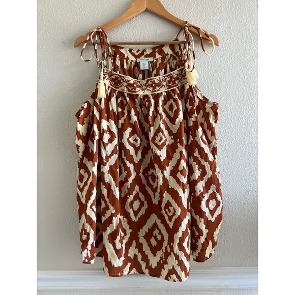 Haute Hippie oversized adjustable tasseled sleeves top size Large Boho Gypsy - Picture 1 of 10